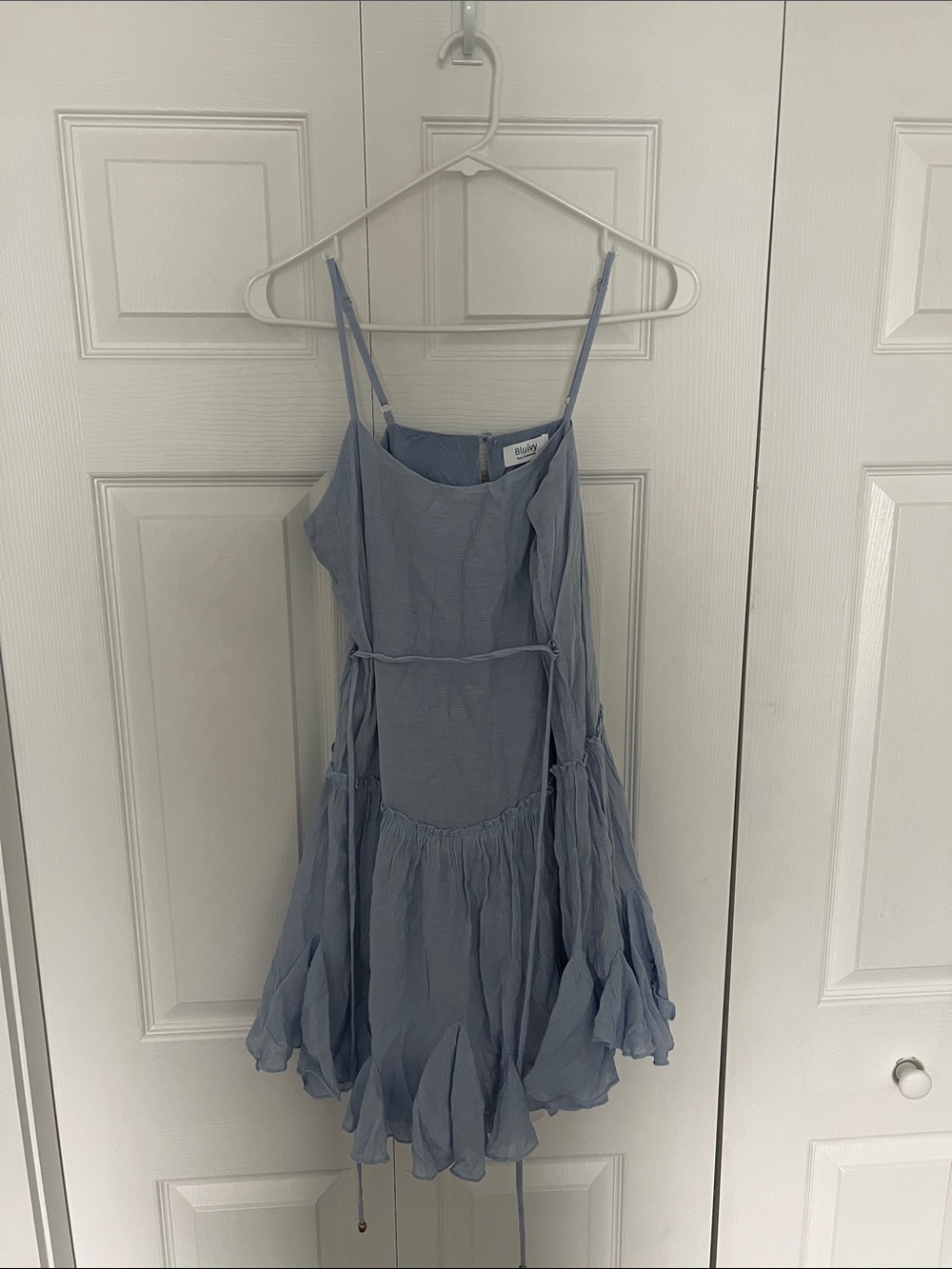Bluivy Dusty Blue Summer Dress with Thin Straps
